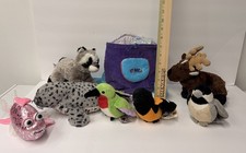Ganz Webkinz Lot of 8, Plus Backpack Various Plush Stuffed Animals - No Codes