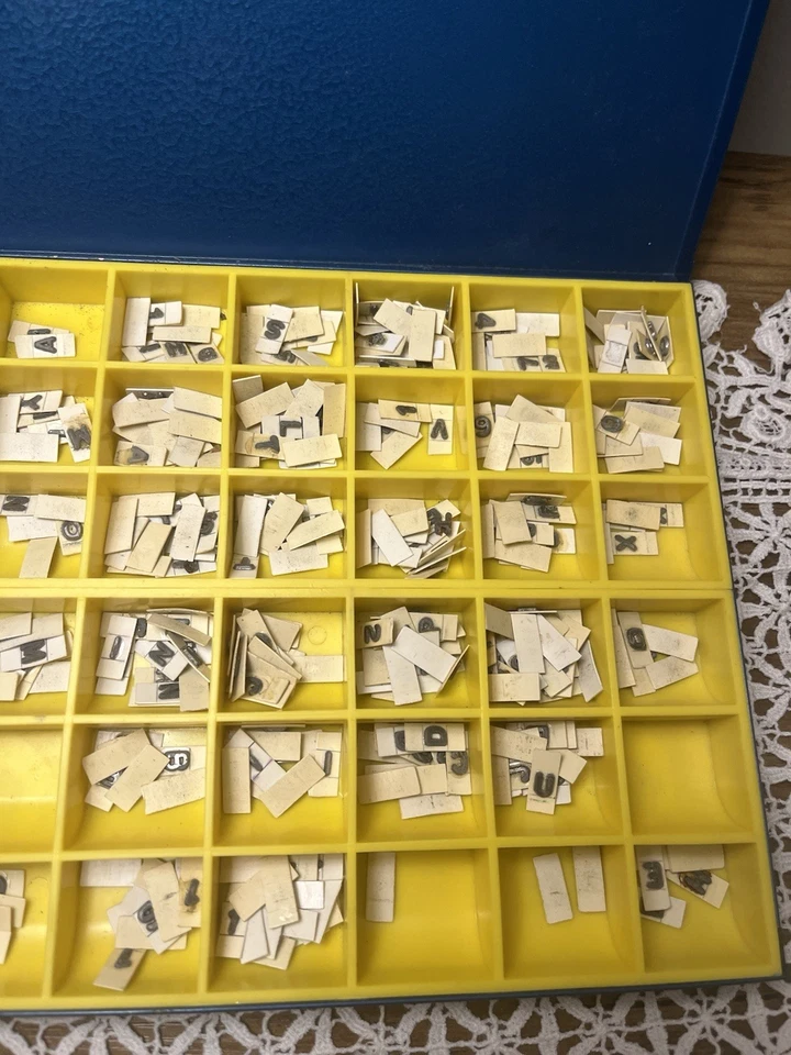 Vintage Industrial Metal Tag Embossing Type Set W/ Holders And Case - Image 4 of 4