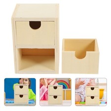  2 Stück unbemalte kleine Holzschubladen DIY leere kleine Holzschubladen 2