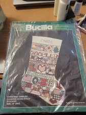 Bucilla Christmas Heirloom Sampler Stocking 18" Cross Stitch Kit  82433 New