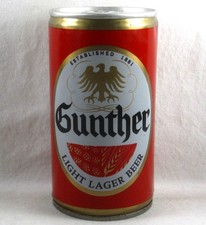GUNTHER LIGHT LAGER Beer Can Crimped Steel Bottom-Opened BALTIMORE ALLENTOWN