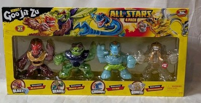 Heroes of Goo Jit Zu AllStars 4 Pack Blazagon, Rock Jaw, Tyro, Smashadon Figures