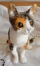 WINSTANLEY SIZE 2 MARMALADE SITTING CAT, GLASS EYES SIGNED 18.5cm TALL
