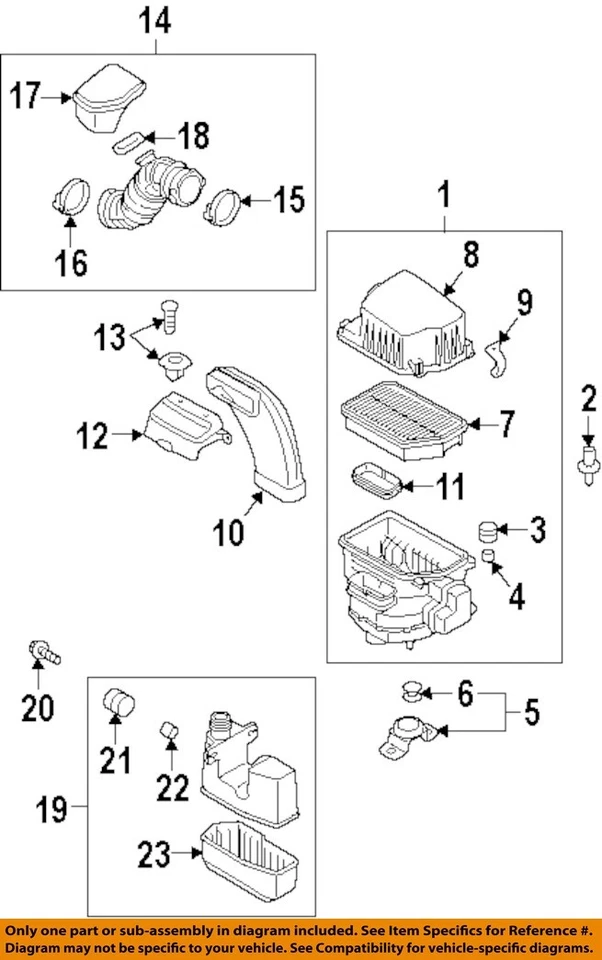 Used Air Cleaner Assembly fits: 2013 Hyundai Tucson 2.0L California emissions SU Foto 3 de 4