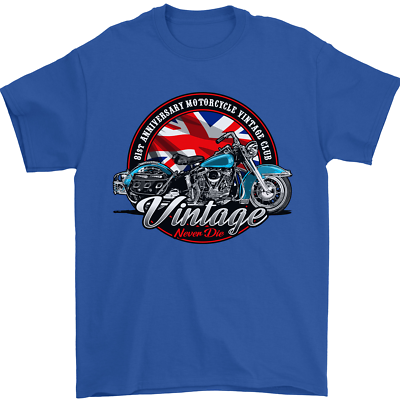 Bandera Union Jack De Motocicleta Británica Para Hombre Camiseta 100% Algodón