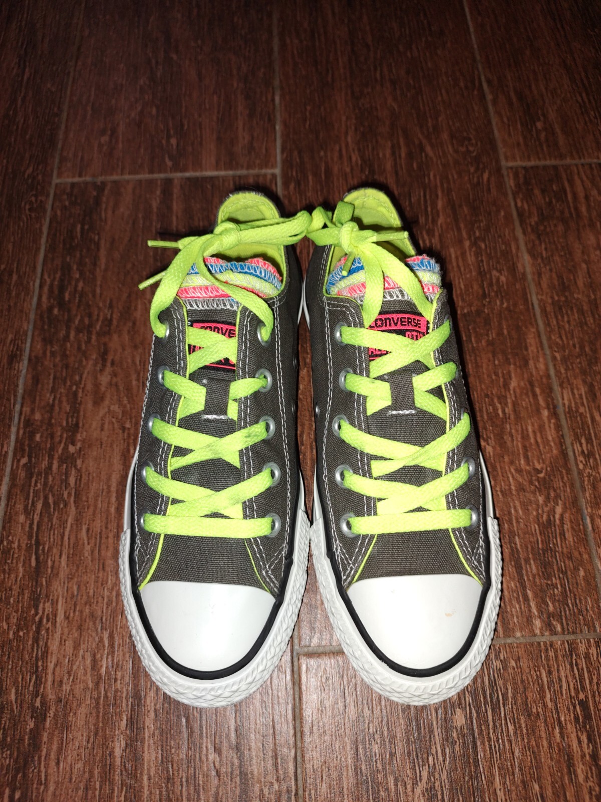 Converse Neon Colored Multiple Rainbow Tongues Lo… - image 1