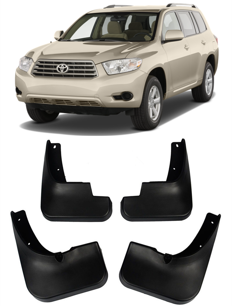 Set of 4 Front and Rear Mud Flaps Splash Guards for Toyota Highlander 2008-2010 YTAUTOPARTS 