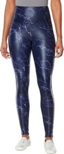 DG2 Diane Gilman Slim Sleek Coated Knit Legging Print MRBNVY P3X NEW 898 