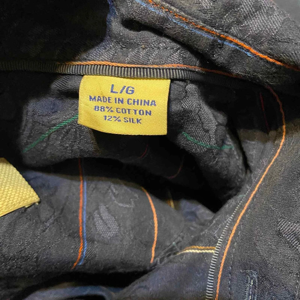 Tommy Bahama Cotton Silk Blue Floral Paisley Button Down Shirt Size Large Foto 3 de 4