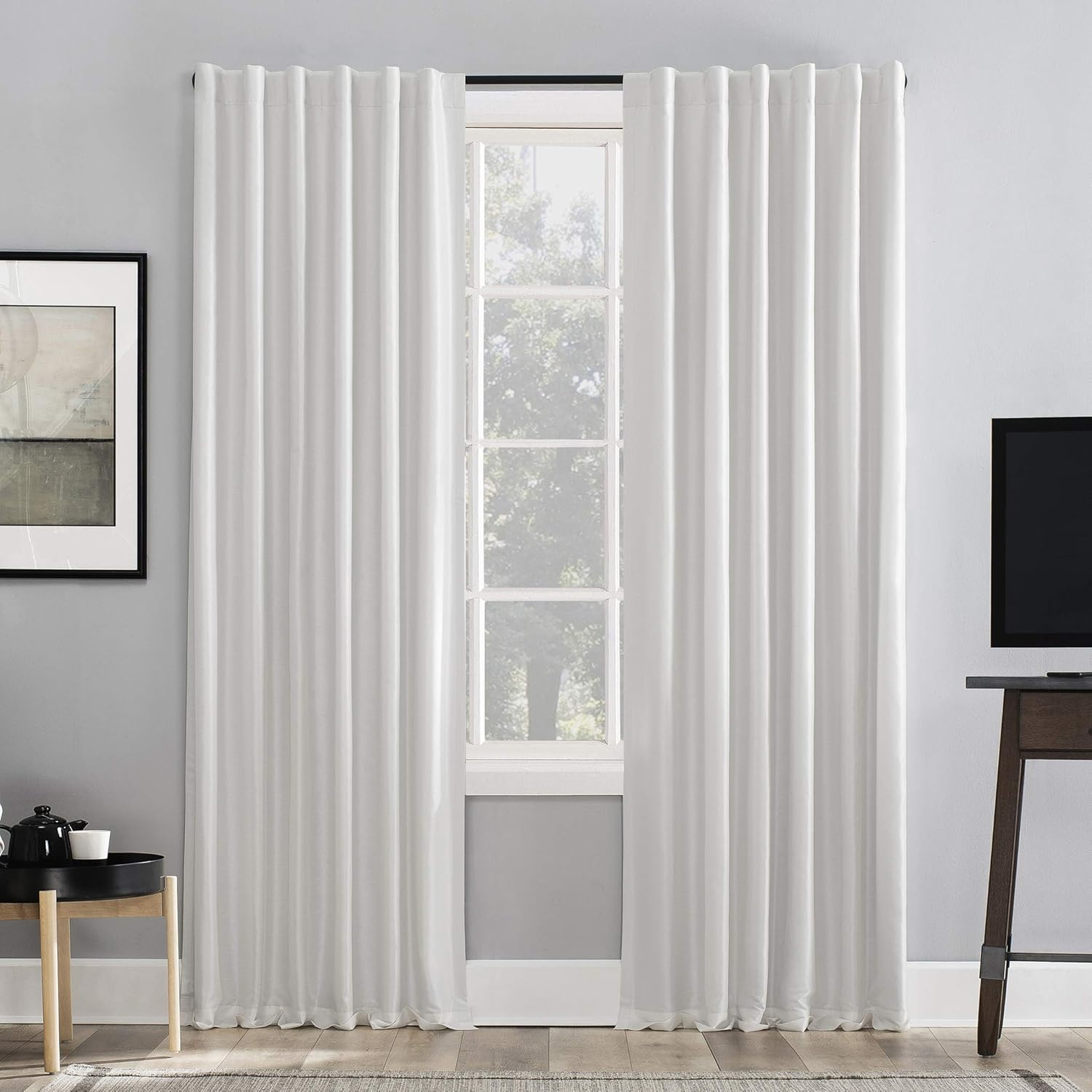 Sun Zero Greyson Blackout Thermal Back Tab Curtain in Faux Silk Dupioni-image