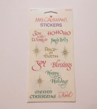 Mrs. Grossman's Stickers Lot of 3 Sheets New Package ~Card Captions Christmas~