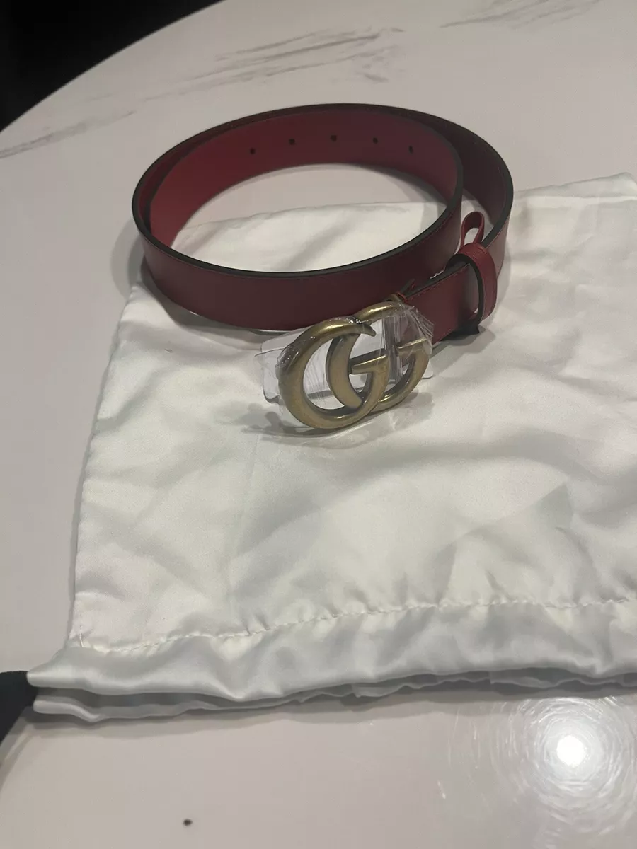 Women's Gucci GG Buckle Belt Leather With Receipt Size 80