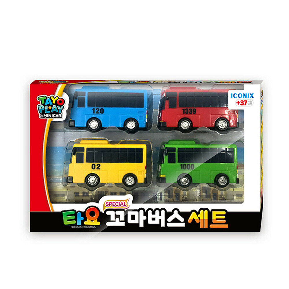 Tayo The Little Bus Special Set / Mini Bus Sets / 4pcs (Tayo, Rogi