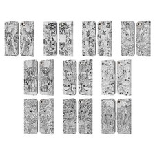 MAD DOG ART GALLERY B W DOODLE LEATHER BOOK CASE FOR APPLE iPOD TOUCH MP3