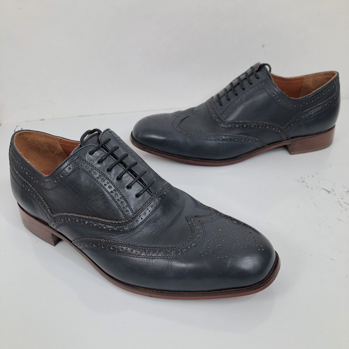 FLORSHEIM / DUCKIE BROWN Blue Leather 13 D - Oxford Wingtip  display picture 2