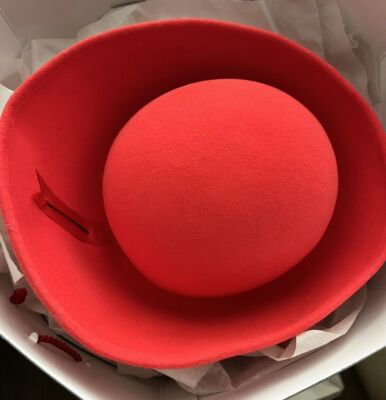 Vintage red 100%wool felt hat created by AmyG O/S handpainted teepee chamois Vintage Betmar New York 100% Wool Hat With Multi Colored  main image 2