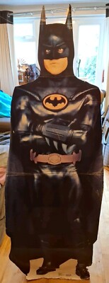 ULTRA RARE Vintage 1989 Batman Michael Keaton Cardboard Standee Life Size 175cm