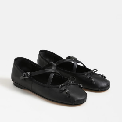 Circus by Sam Edelman Zuri Black Leather Ballet Flat Women sizes 6-10/NEW!!!
