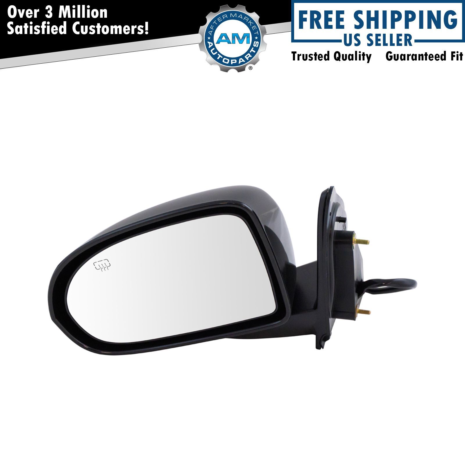 Black Heated Power Left Mirror for Jeep Compass - OEM Style