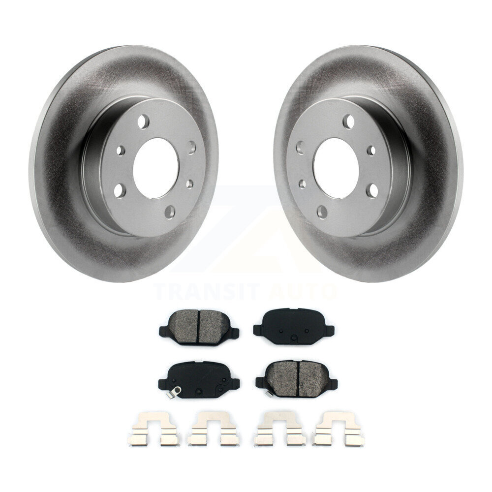 Coated Disc Brake Rotors And Semi-Metallic Pads Rear Kit For Fiat 500