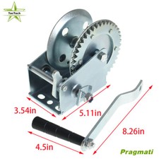 1100lbs High Carbon Steel Heavy Duty Hand Winch Crank Cable Gear Winch