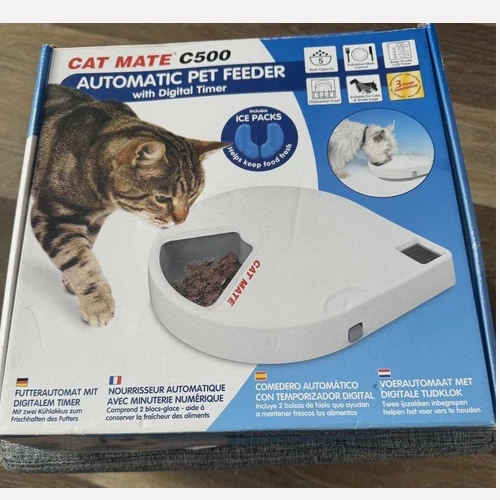 NEW Cat Mate C500 Five-Meal Automatic Feeder with Digital Timer Cats or Dogs