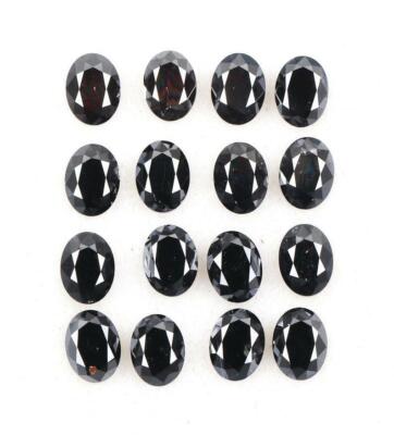 4x3 mm Natural Loose Black Oval Cut Diamond, Fancy Shape Black Diamond 1cts Lot