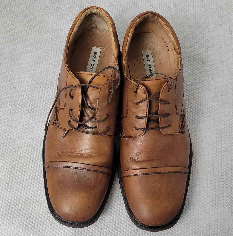 SAOLA Bostonian uomo taglia 12 M marrone punta a cappuccio pelle Oxford 24476