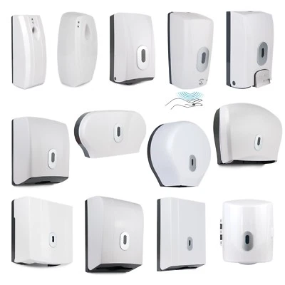 DRIPDROPDRY WALL MOUNTED SOAP ROLL PAPER DISPENSER AUTOMATIC TISSUE JUMBO DISPENSERS WHITE