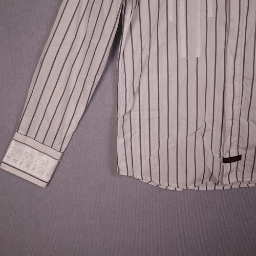 Fender Custom Shop Size Medium Embroidered Men Vintage Shirt Logo White Striped - Picture 5 of 12
