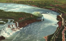 Vintage Postcard 1930's American Falls N.Y. Horseshoe Falls Niagara Falls CAN