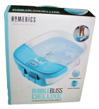 HoMedics Bubble Bliss Deluxe Foot Spa with Heat Massaging Footbath Blue NEW