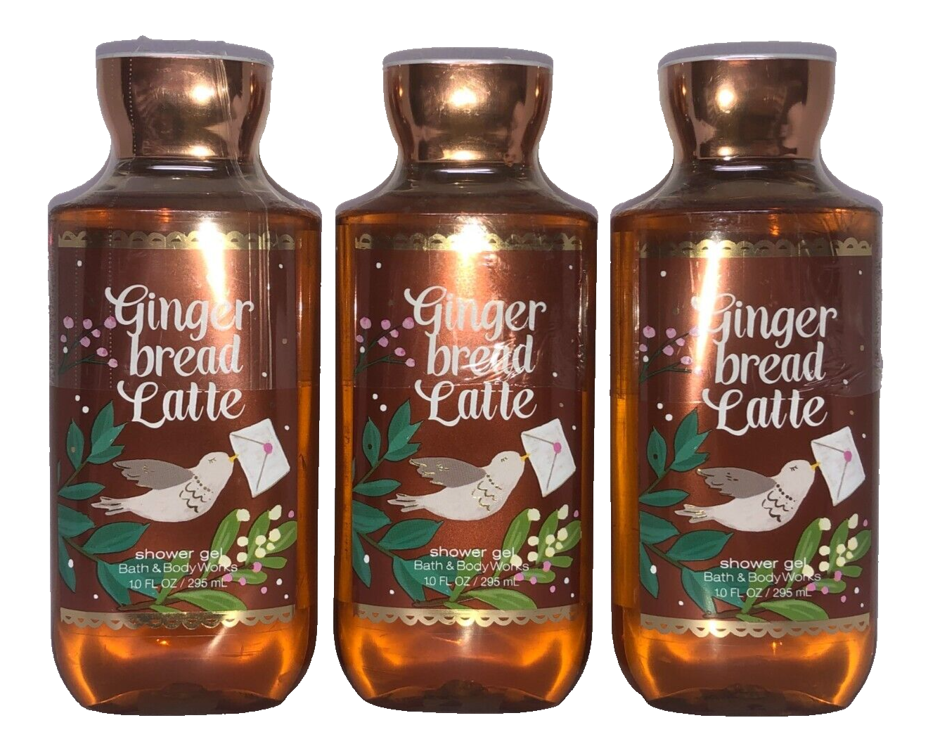 3 Bath & Body Works GINGERBREAD LATTE Shower Gel  Wash SEALED RETIRED NEW
