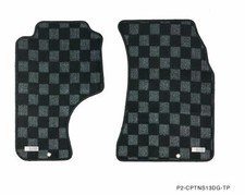 P2M Checkered Flag Race Carpet Floor Mats Silvia 240sx S13 LHD Dark Grey New