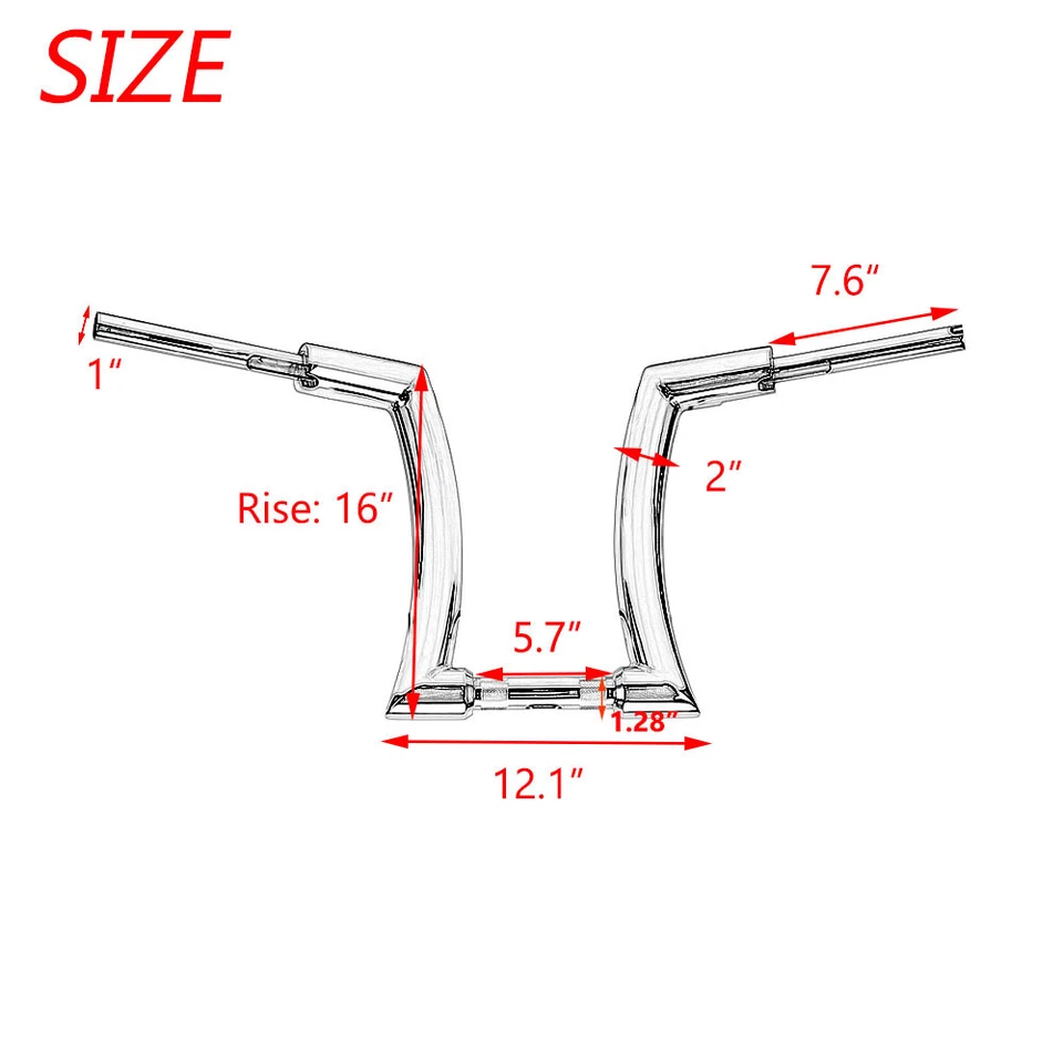 PARA HARLEY ROAD KING SOFTAIL 48 883 16" ADN 2" FAT APE MANILLAR BARRA COLGANTE Foto 3 de 4