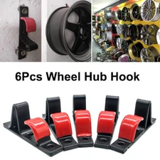 6x 13-22" Wheel Rim Hub Shop Display Stand Rack Hook Wall Mount Hanging J Holder