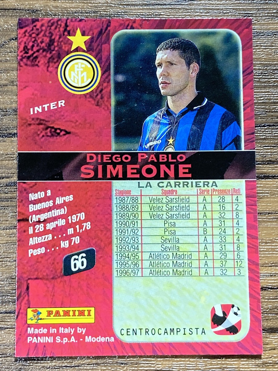 Panini Card Calcio 98 1998 Serie A #66 Diego Simeone Inter