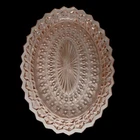 Vintage Jeanette Glass Oval Platter/Dish Buttons & Bows Holiday