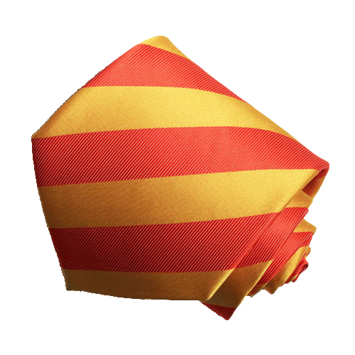 Men's orange and light gold  striped tie - Bild 1 von 12