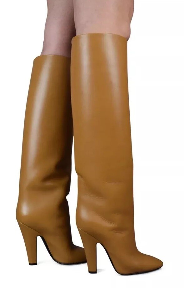 Saint Laurent 68 110 stivali tubolari cognac taglia 40