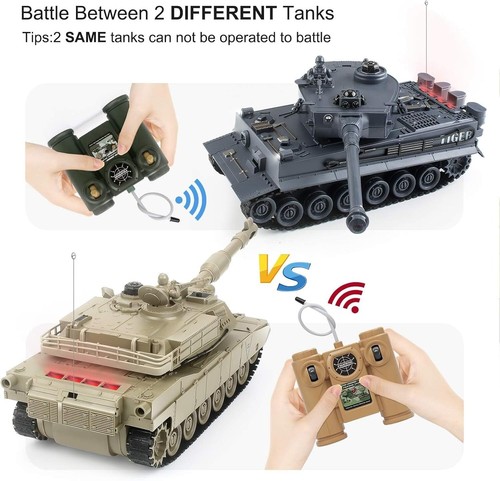 Kids' 1:28 RC Military Tank - German Tiger with Lights, Sounds & Climbing Power - Picture 6 of 10