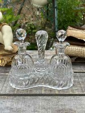 BACCARAT - Huilier vinaigrée en Cristal - Modèle bambou XIX, XXème ? Signé