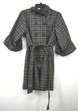 Hazel Womens Double Breasted Belted Comfort-fit Cuffed Sleeve Trench Coat M