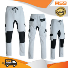 MS9 Mens Painters Fleece Decorators Combat Cargo Work Trousers Pants Joggers H10