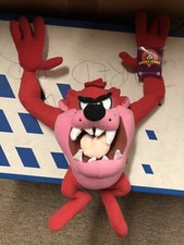Tasmanian Devil Plush Red Vintage Looney Tunes 14 RARE With Tags