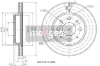 2X Maxgear 19-1327 Bremsscheibe Passend FüR Fiat Ford