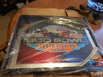 Bud Light BUD BOWL South Florida 2007 Bar Beer Sign 23 3/4''  NEW by HEADWESTINC.