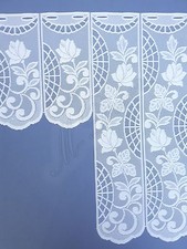 CAFE NET CURTAIN pelmet price per metre drop 12",24",35",47"ready to hang White 