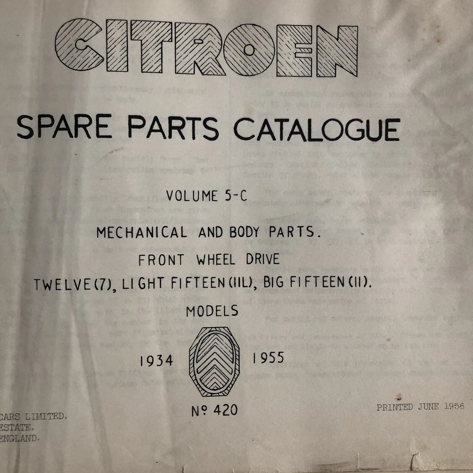 Catálogo Repuestos Citroen 7 11 1934 - 55 Doce Luces Quince Grandes Quince Foto 4 de 4