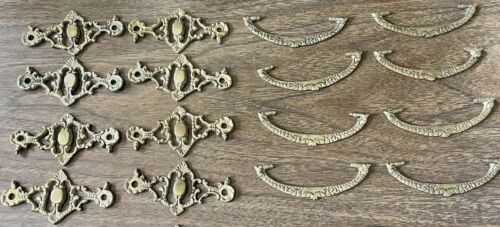 Antique Hardware Brass Ornate Victorian Brass drawer pull handles Set Of 8 - Picture 2 of 3